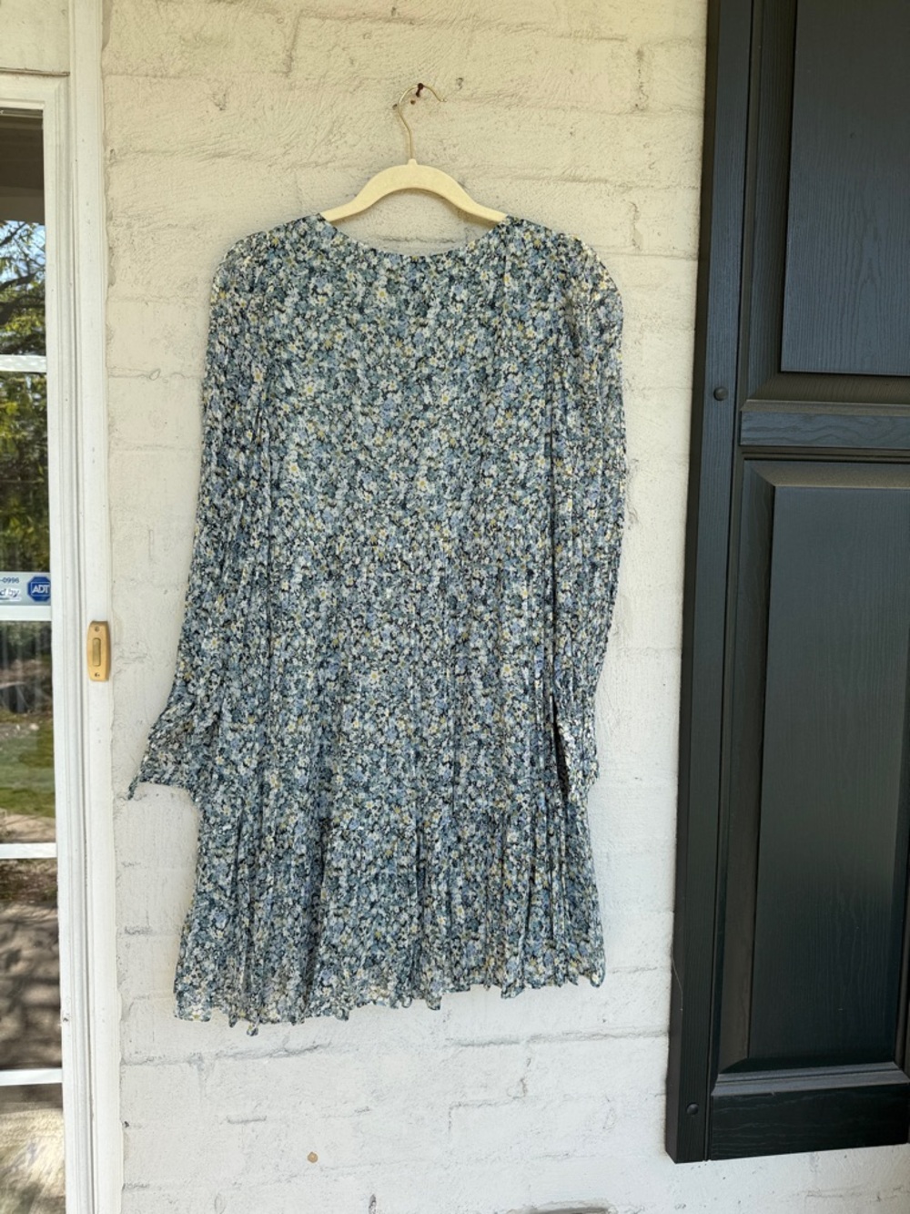 Sezane Aurena Boho Mini Dress Garden Blue Floral Print Size 38 (US size 6/8) - Picture 6 of 14
